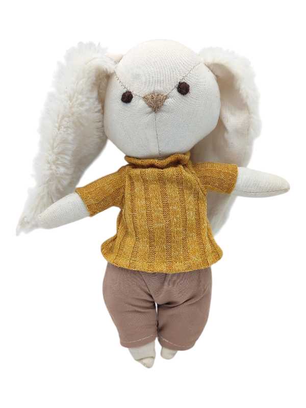 Ryan Rabbit sensory toy made from calico fabric