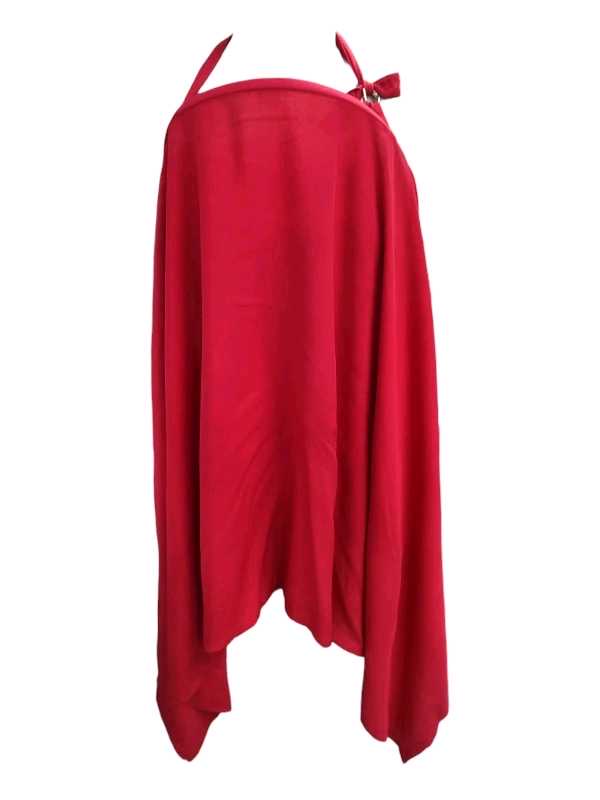 Breastfeeding cover with adjustable neck strap and structured neckline