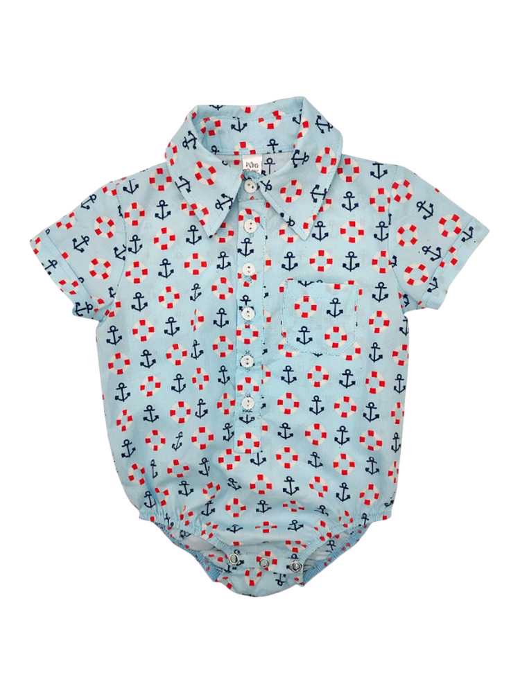 Blue sailor romper shirt