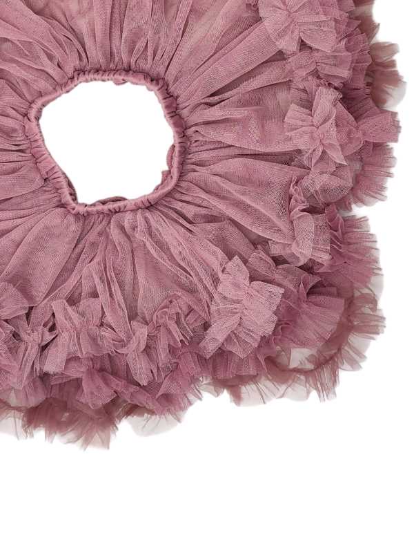 Dark mauve ombre fluffy tutu skirt with layered soft tulle