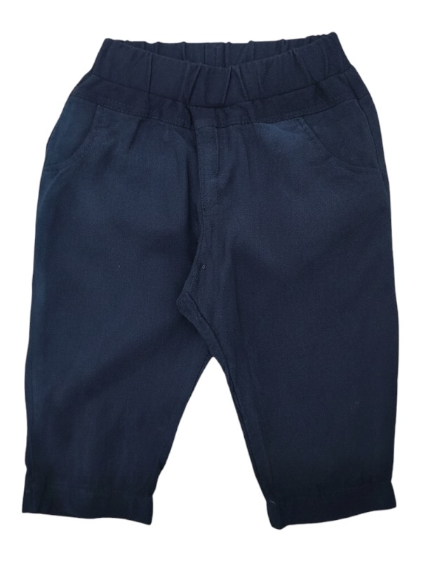 Navy chino trousers for boys with elasticated waistband