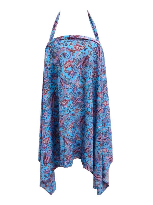 Breastfeeding cover with adjustable neck strap and structured neckline