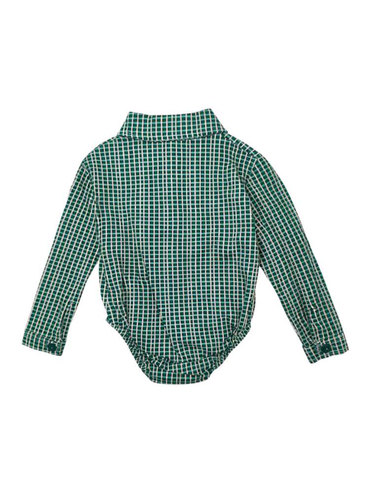 Green plaid romper shirt - Image 2
