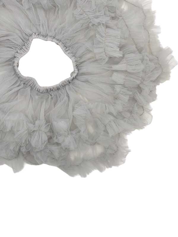 Grey fluffy tutu skirt with layered soft tulle