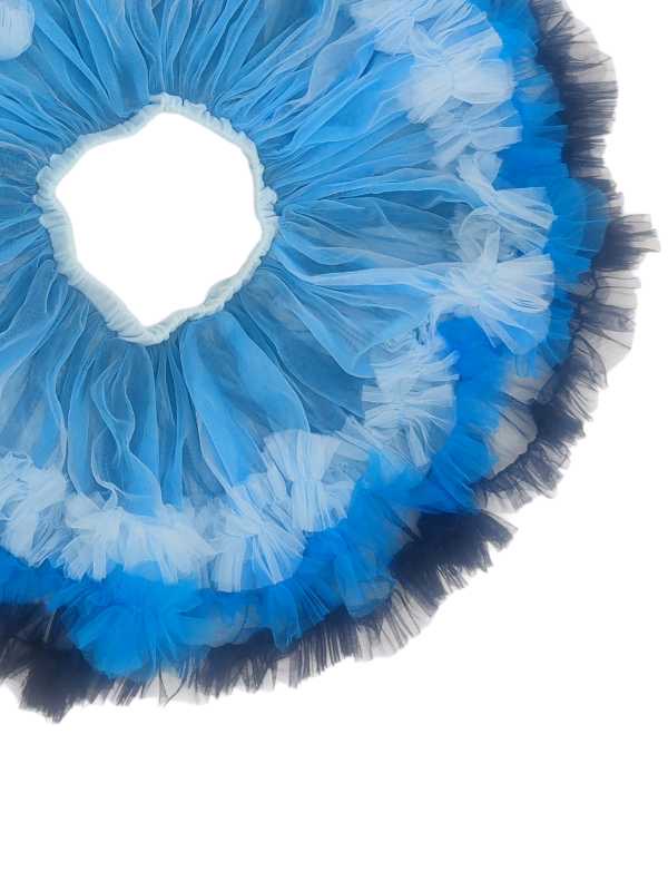 Blue ombre fluffy tutu skirt with layered soft tulle