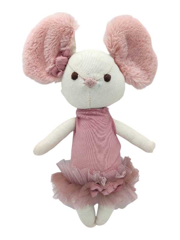 Mabel Mouse sensory toy made from calico fabric