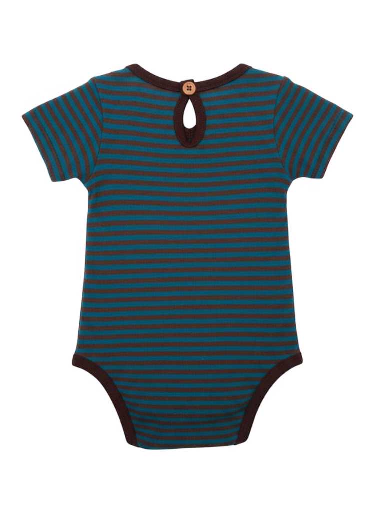 Brown and teal stripe vest with a bandana bip - Image 2
