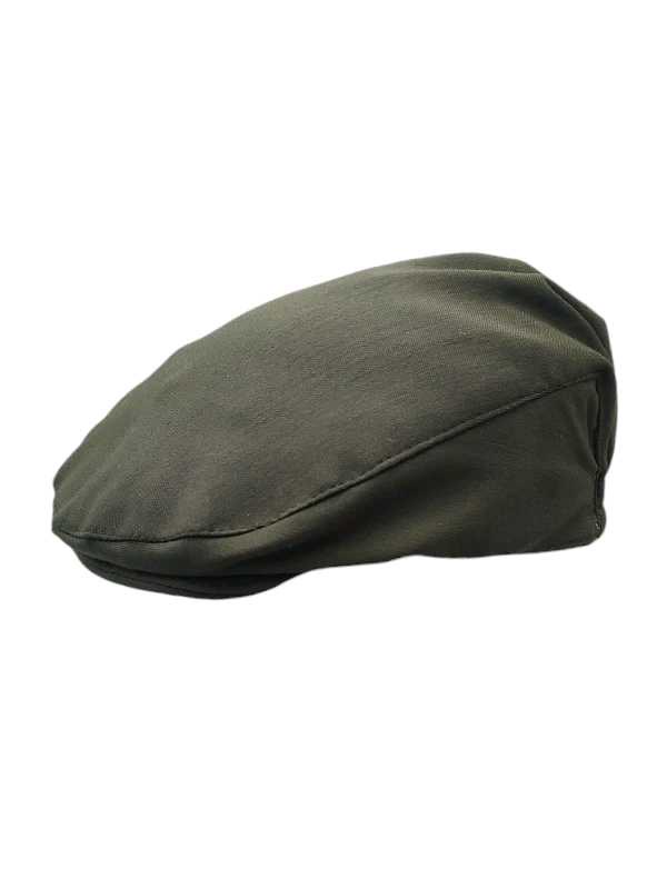 Olive poorboy cap with classic flat cap design