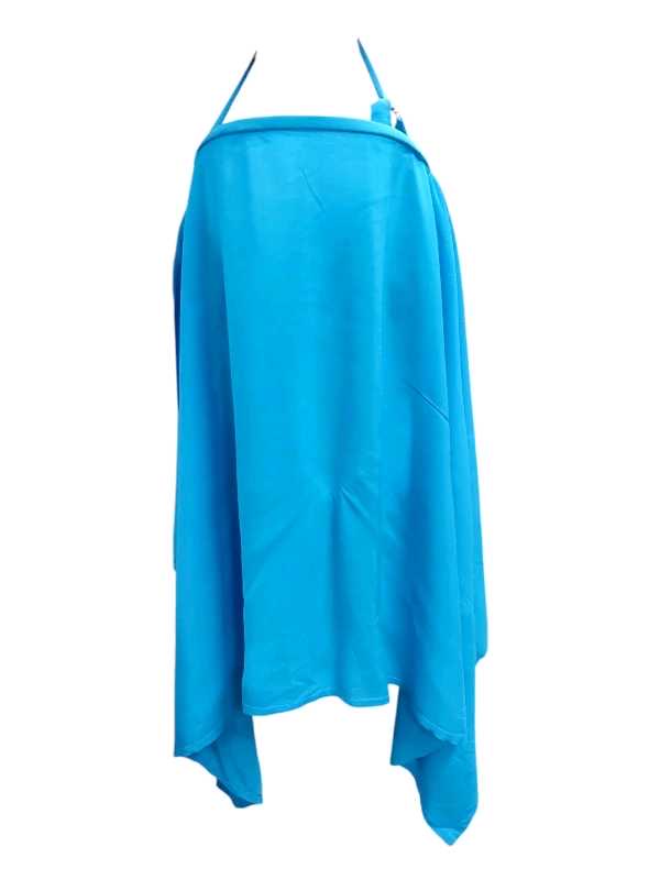 Breastfeeding cover with adjustable neck strap and structured neckline