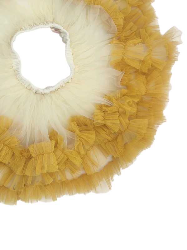 Mustard and cream fluffy tutu skirt with layered soft tulle