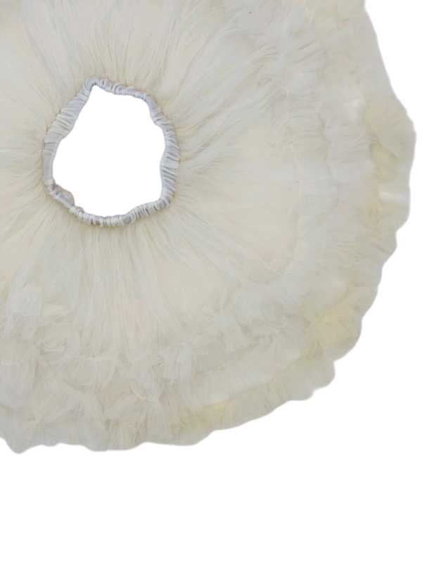 Cream white fluffy tutu skirt with layered soft tulle