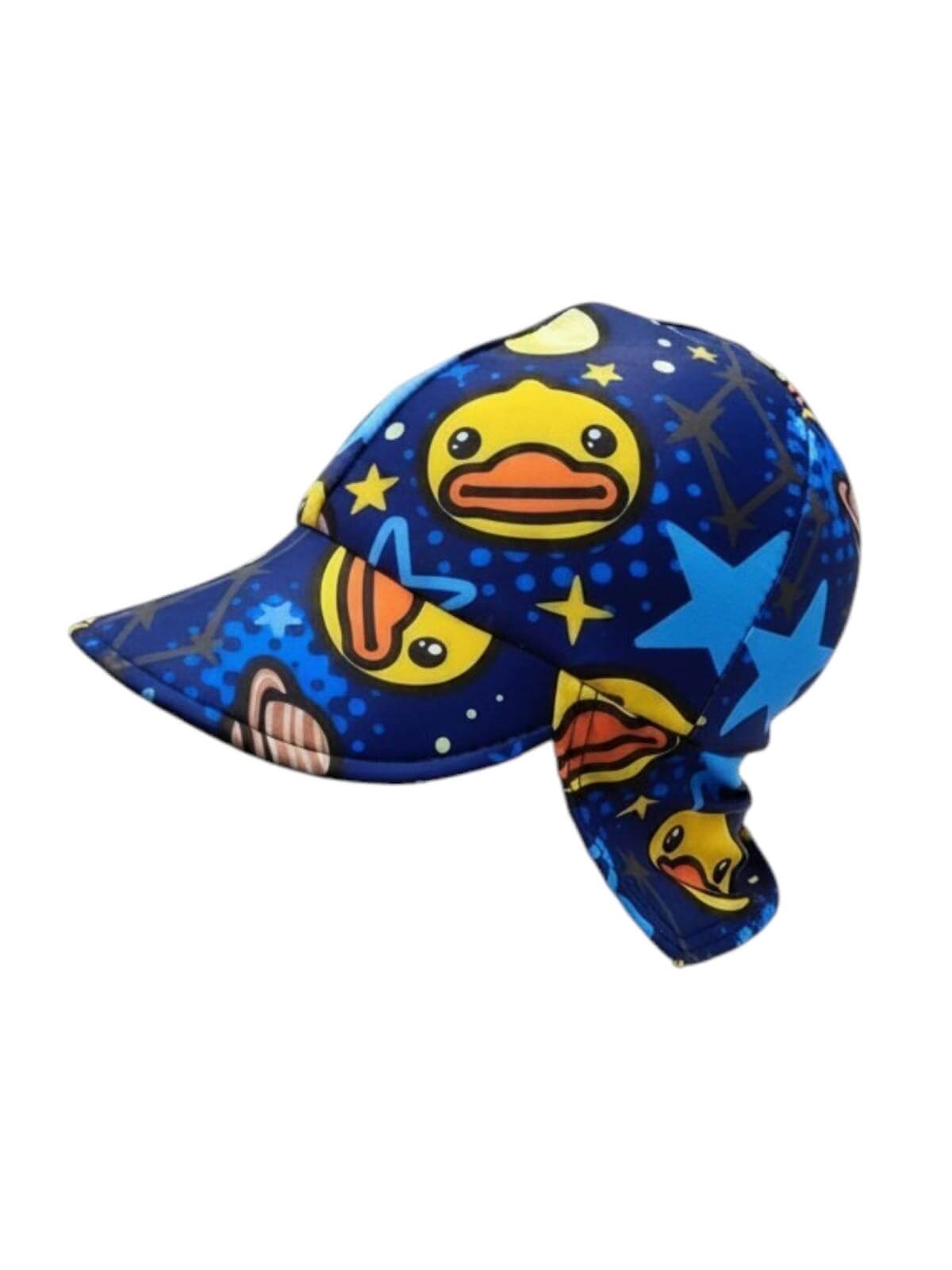 Navy Ducky Swim Hat made from Lycra fabric for boys