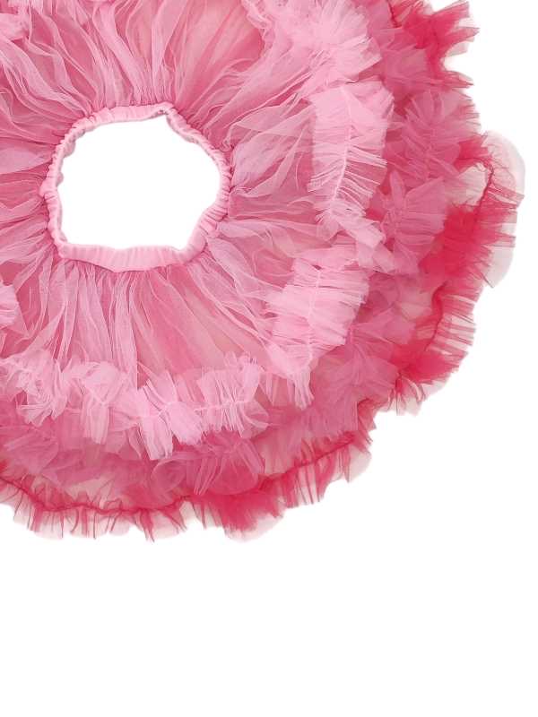 Cerise pink ombre fluffy tutu skirt with layered soft tulle