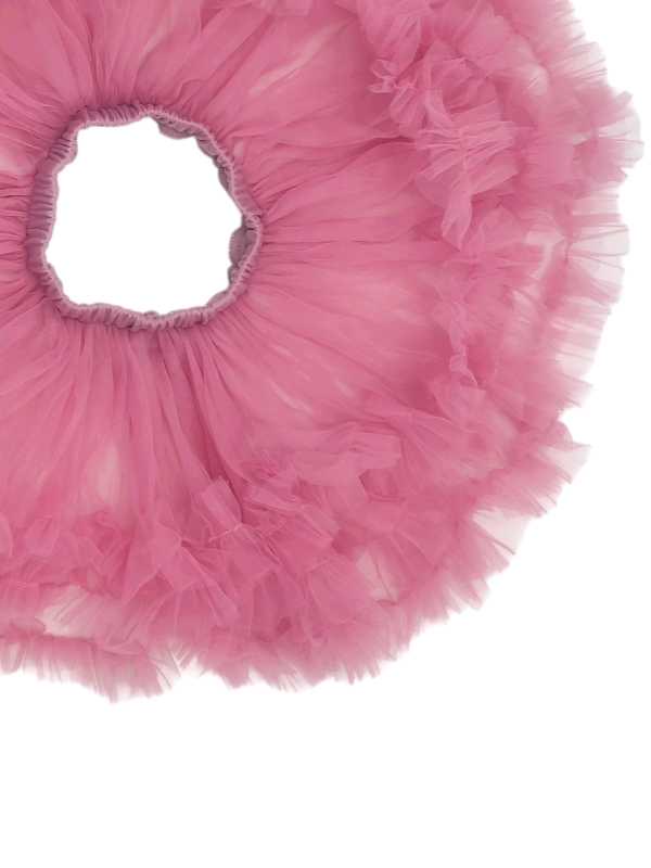 Bright dusty pink fluffy tutu skirt with layered soft tulle
