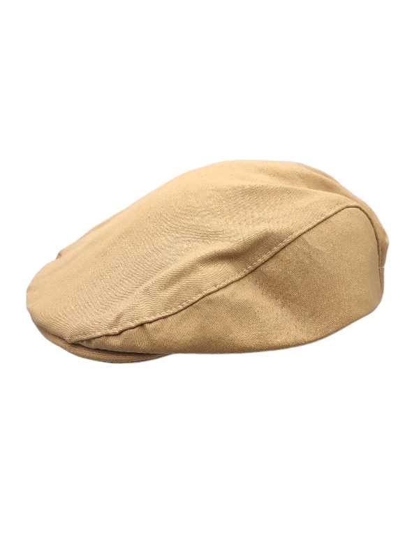Khaki poorboy cap with classic flat cap design