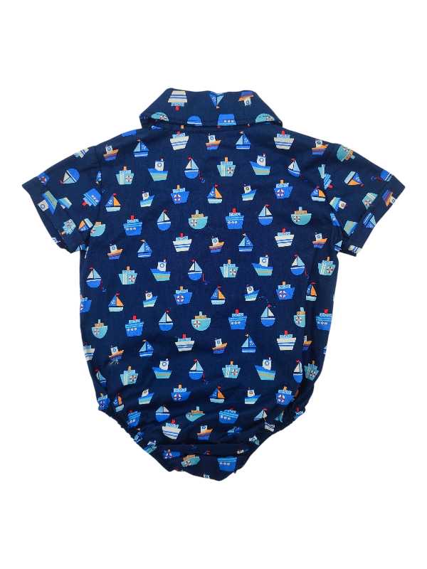 Navy boat romper shirt - Image 2