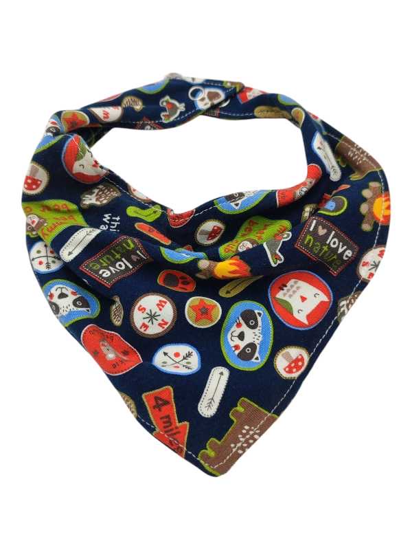 Navy camping cotton lycra bandana bib