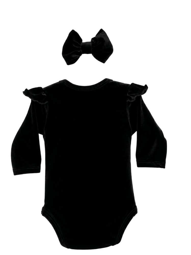 Black velvet vest and headband set - Image 2