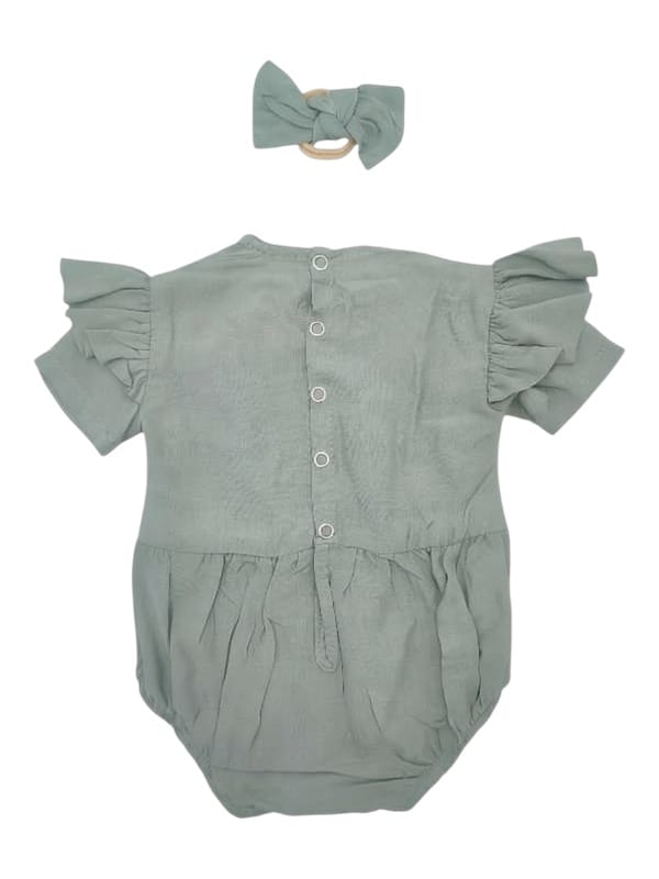 Sage romper and headband set - Image 2