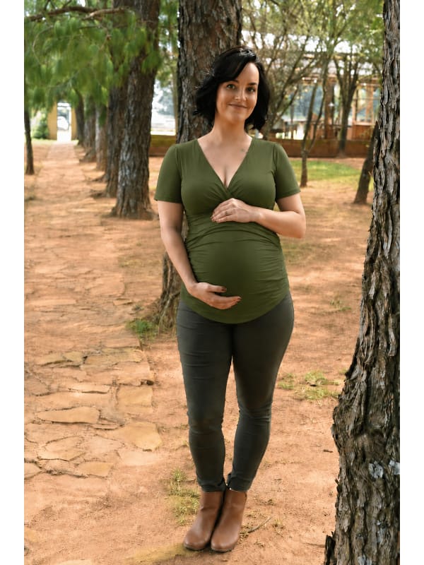 Olive Bon Bon maternity and breastfeeding top