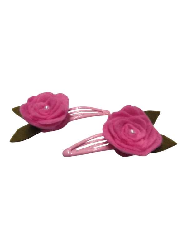 Cerise pink and cream three piece hair set - Image 4