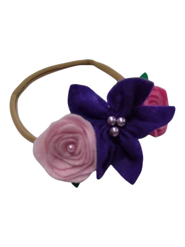 Pink and purple three piece hair set - Image 2