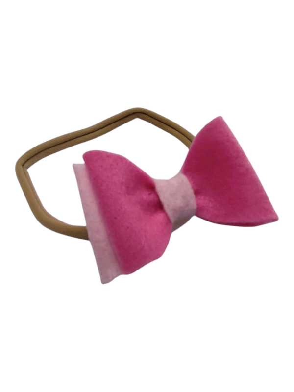 Cerise pink and cream three piece hair set - Image 2